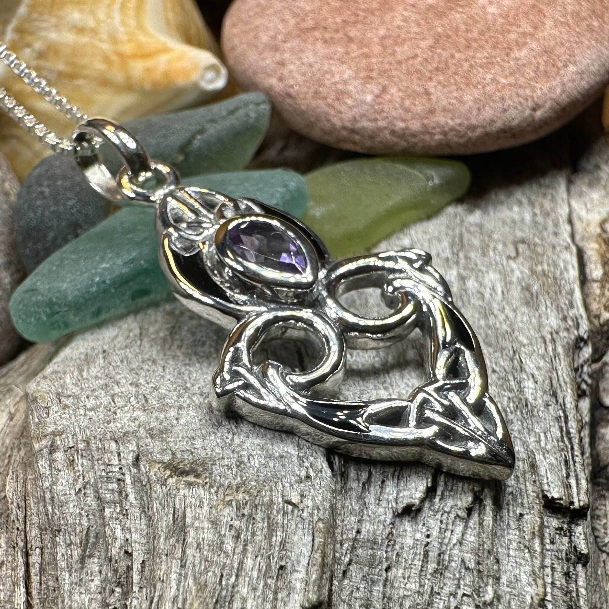 Elysian Celtic Knot Necklace - 18 / Amethyst