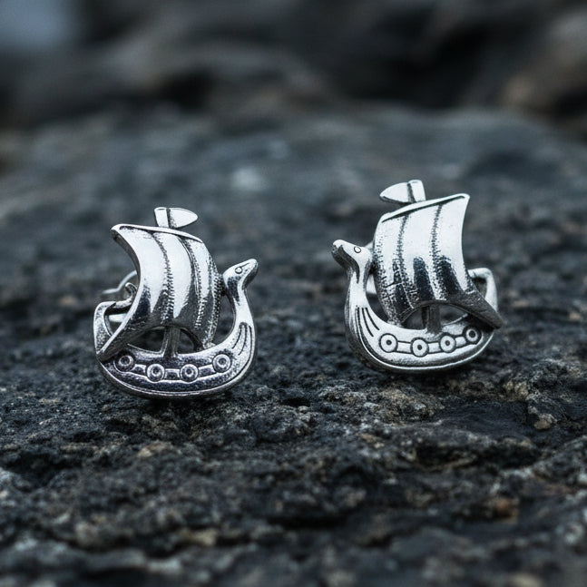 Viking Ship Post Earrings