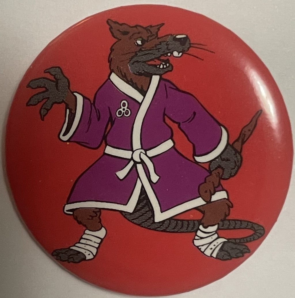 Vintage 1990 Teenage Mutant Ninja Turtles Splinter Cartoon Pin 🐢 — TMNT Button-Up Pinback Button