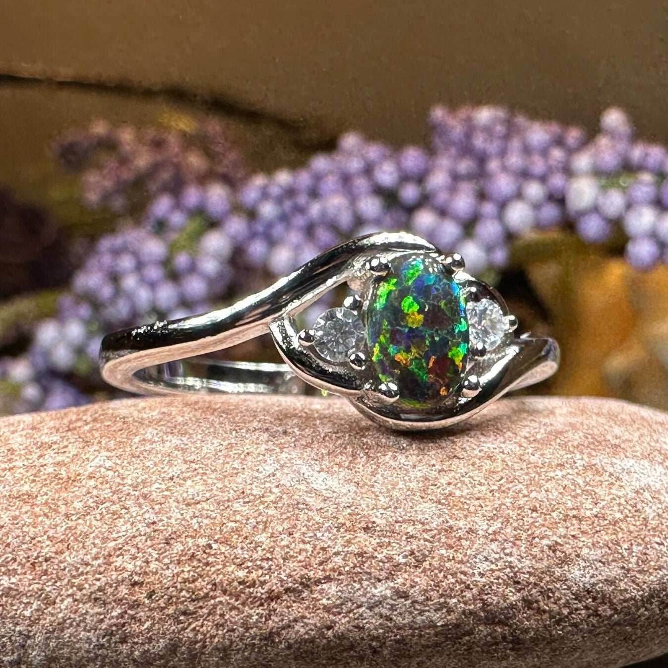 Nya Black Fire Opal Ring - 5