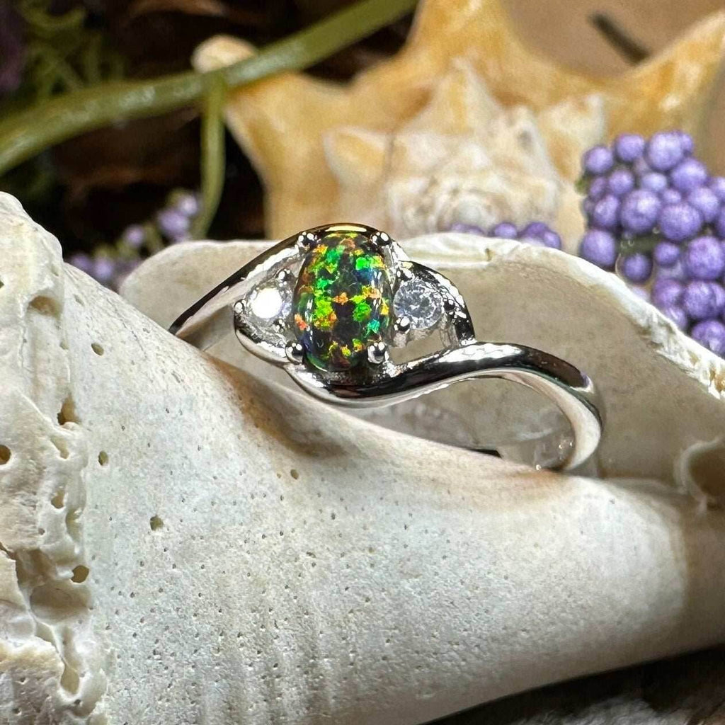 Nya Black Fire Opal Ring - 5