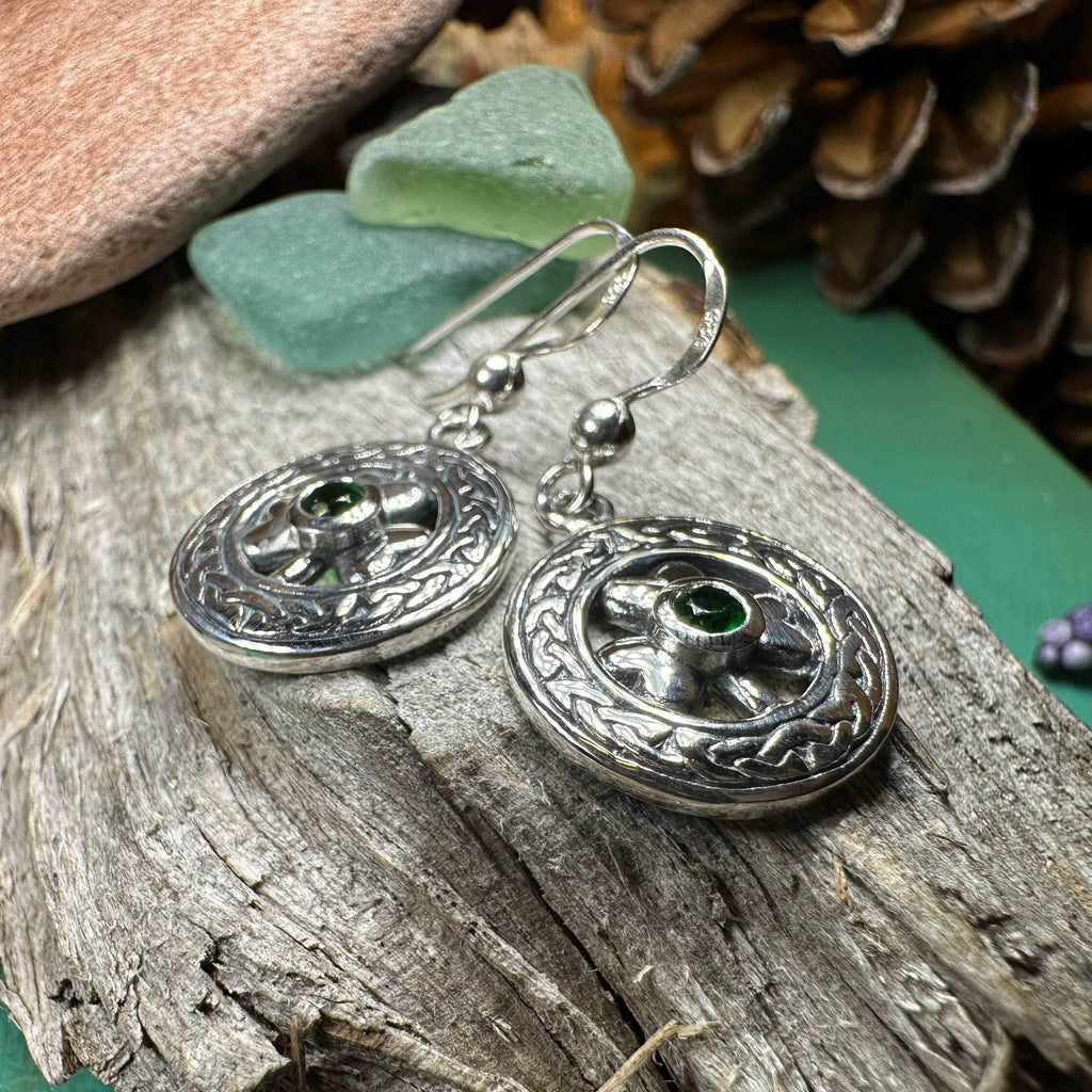 Emerald Shamrock Earrings - 
