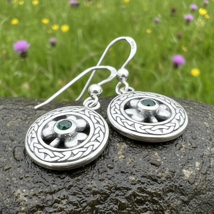 Emerald Shamrock Earrings