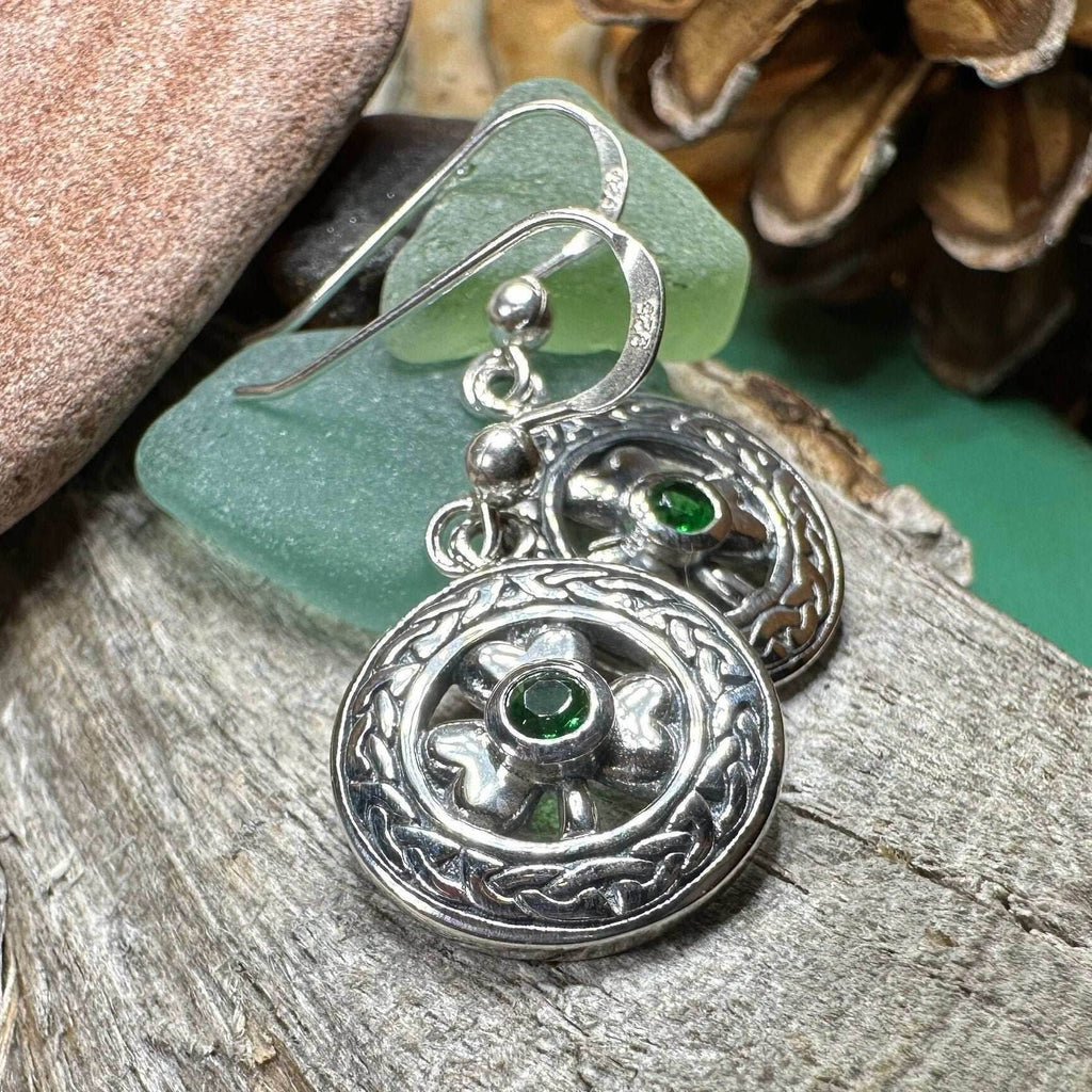 Emerald Shamrock Earrings - 
