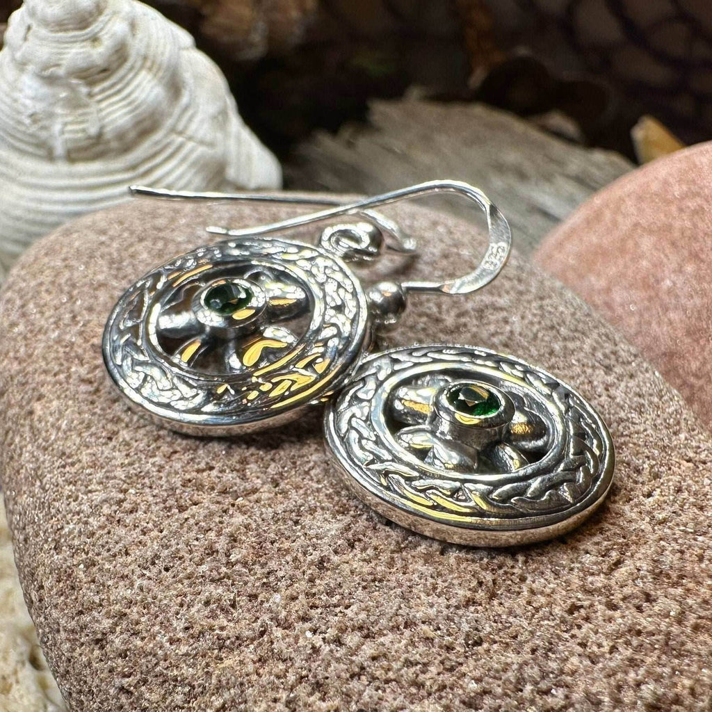 Emerald Shamrock Earrings - 