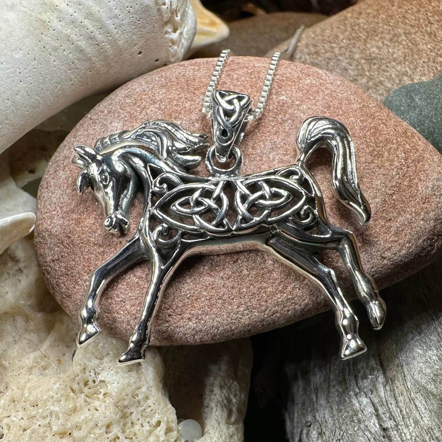 Celtic Spirit Horse Necklace - 18