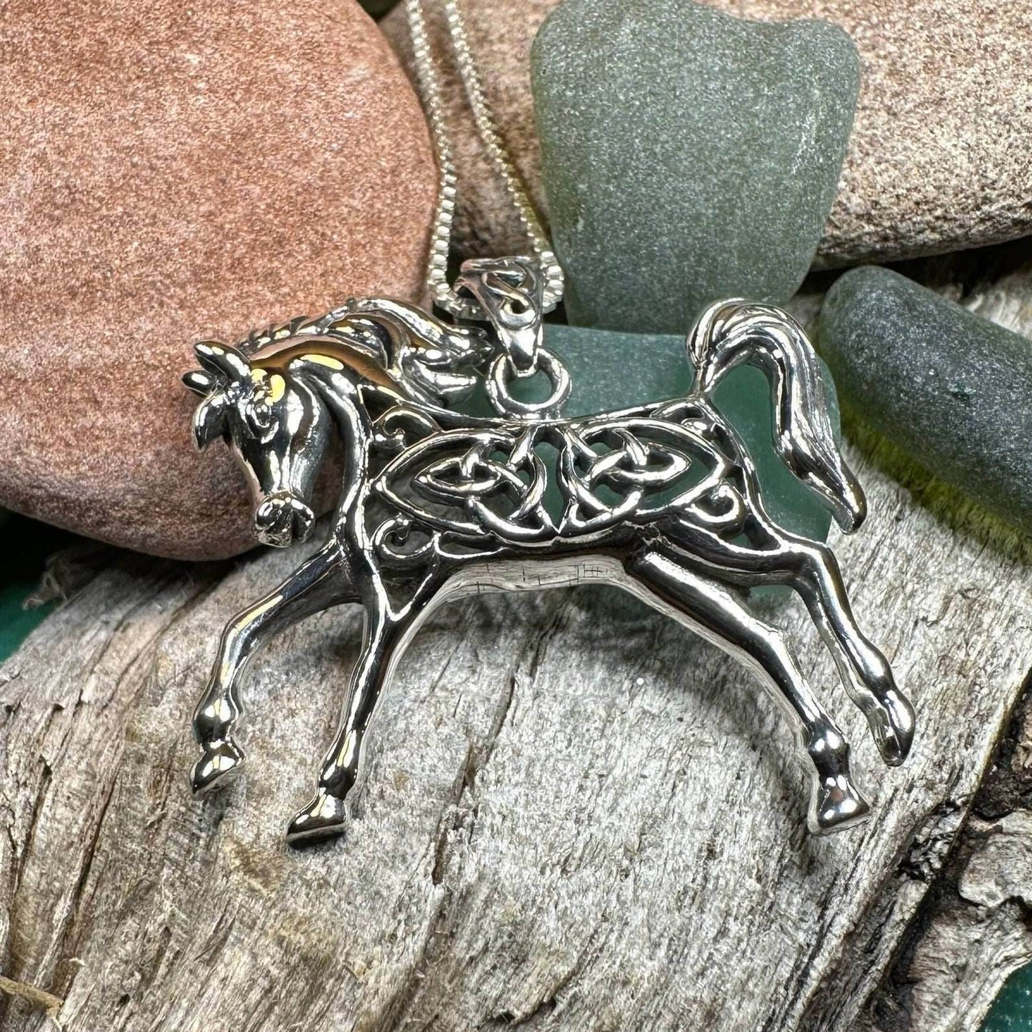 Celtic Spirit Horse Necklace - 18