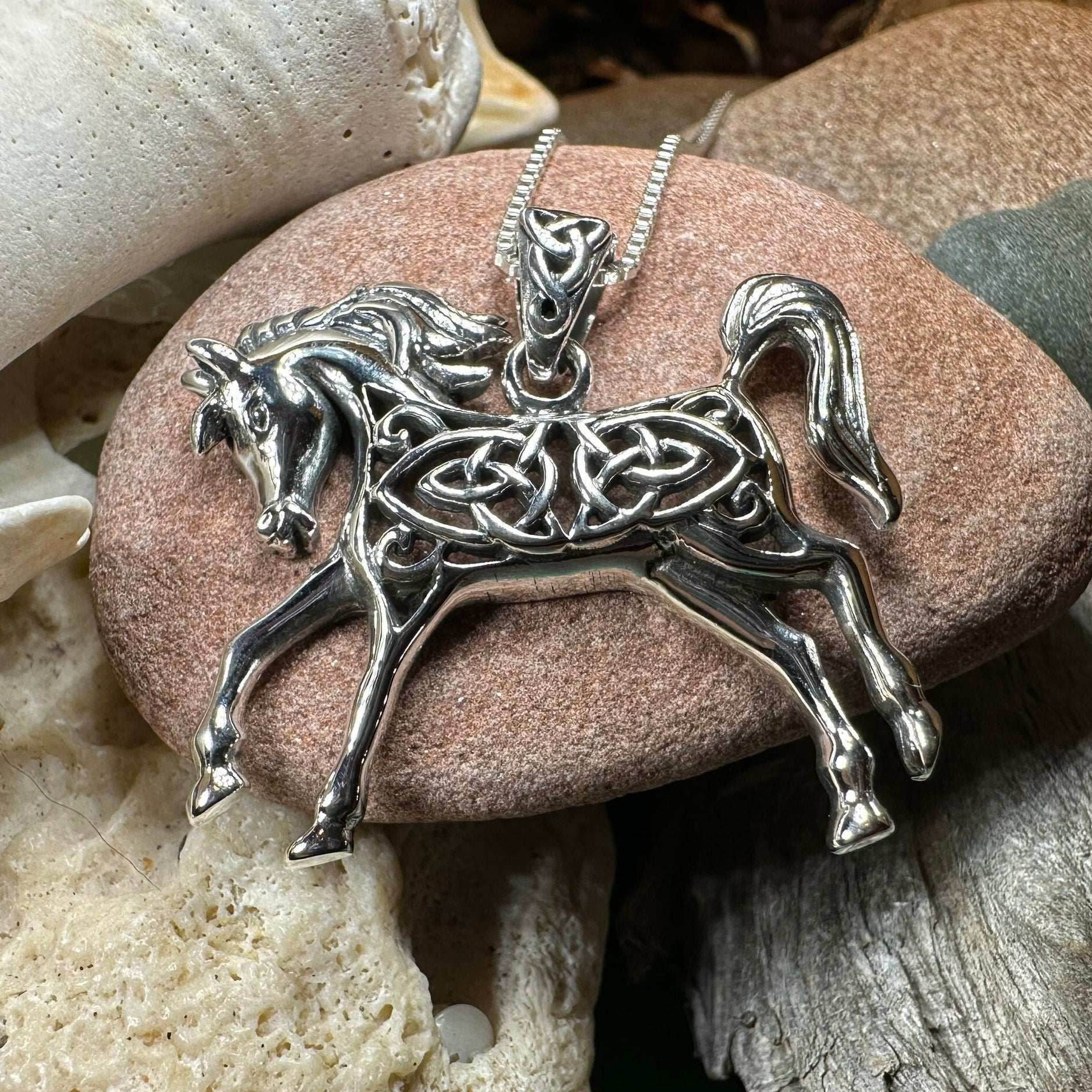 Celtic Spirit Horse Necklace - 18