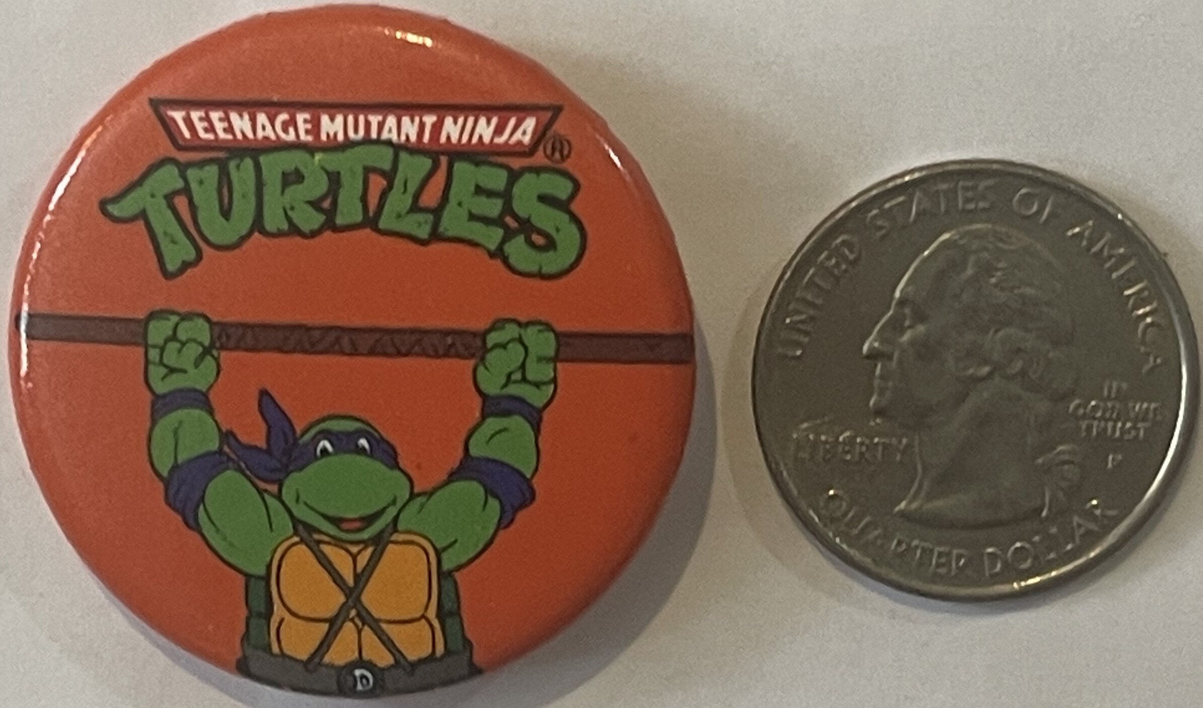 Vintage 1990 Teenage Mutant Ninja Turtles Movie Pin — Donatello | Button‑Up Co.