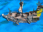 Ghost Pirate Ship 3D Printed Dice Tower - Mythic Roll Collection by Unchained Games | Dice Tray | D20 Dice Vault - Set sail into the unknown! - Black / Yes- Include Random Dice Set