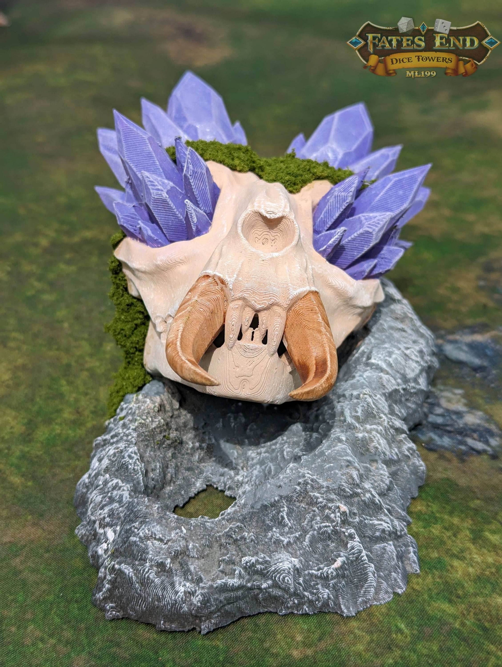 Warlock's Skull Demon Slayer 3D Printed Dice Tower-Fate's End Collection - Tabletop RPG Gaming Fantasy Cosplay - Conjure Epic Rolls! - Black / Yes- Include Random Dice Set