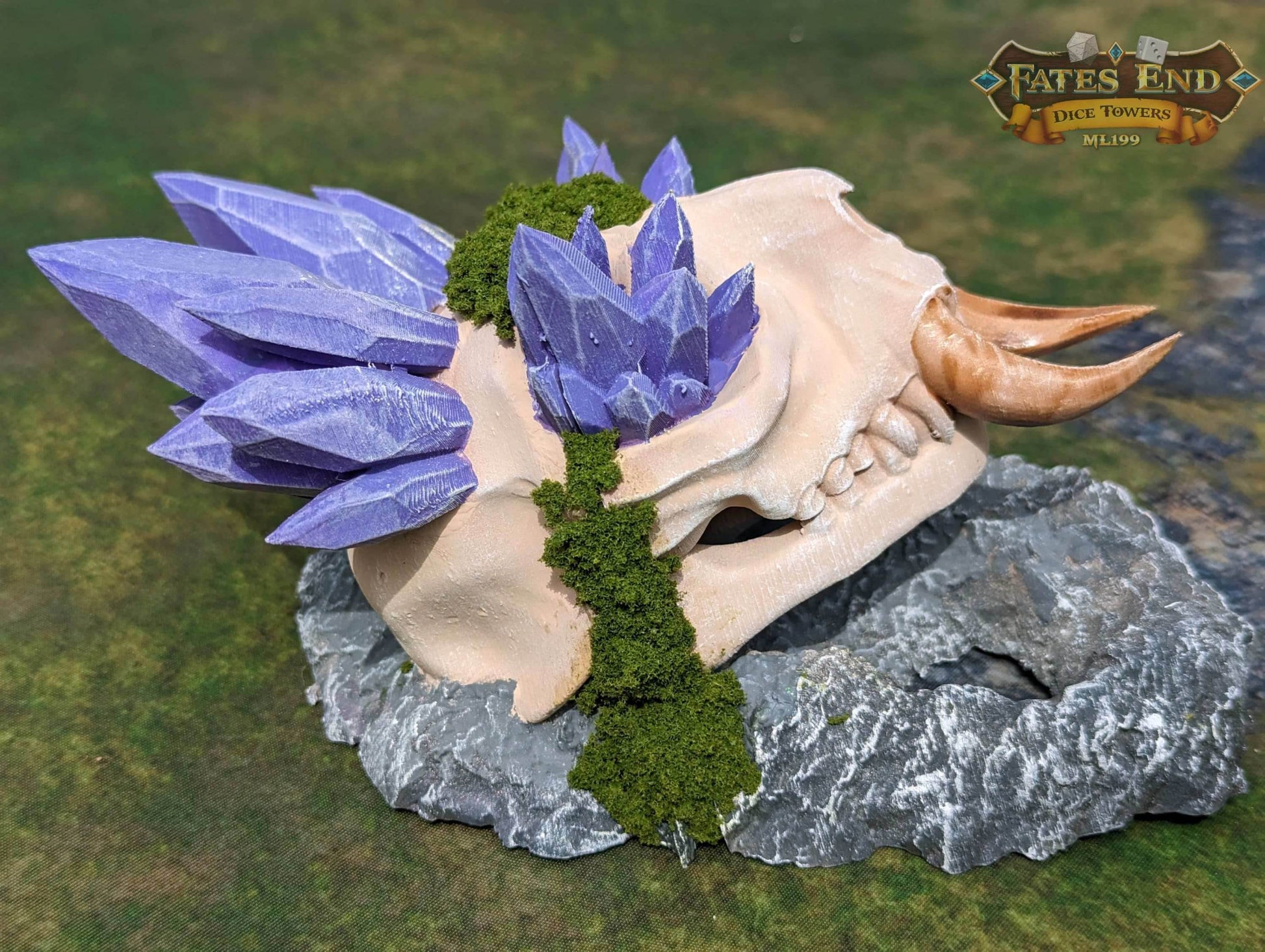 Warlock's Skull Demon Slayer 3D Printed Dice Tower-Fate's End Collection - Tabletop RPG Gaming Fantasy Cosplay - Conjure Epic Rolls! - Black / Yes- Include Random Dice Set