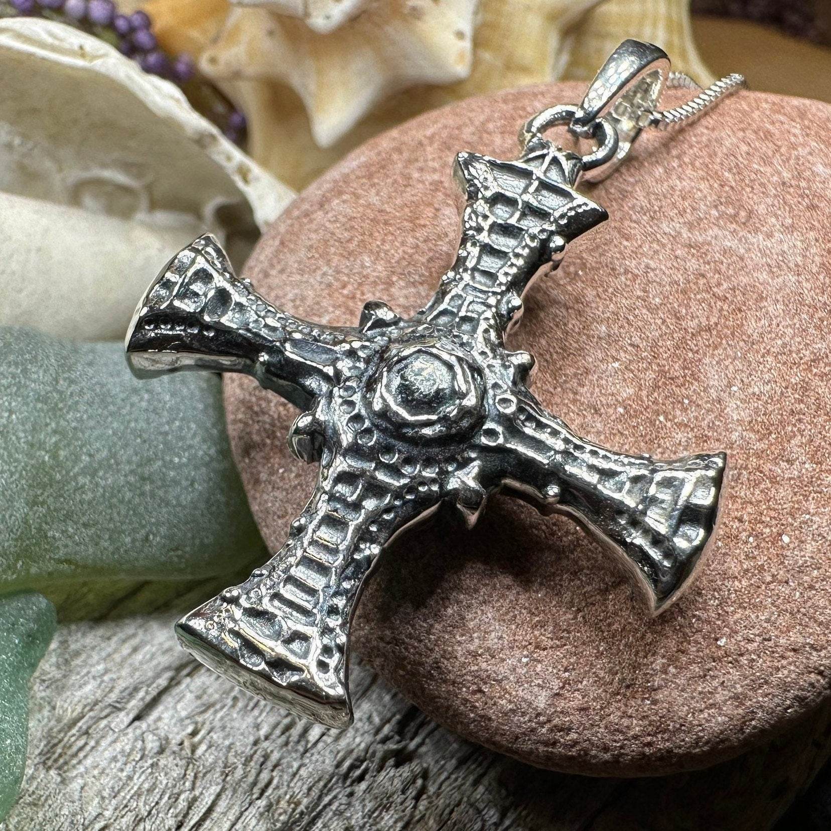 Saint Cuthbert Celtic Cross Necklace - 18