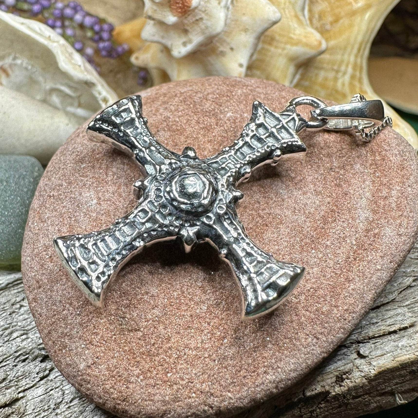 Saint Cuthbert Celtic Cross Necklace - 18