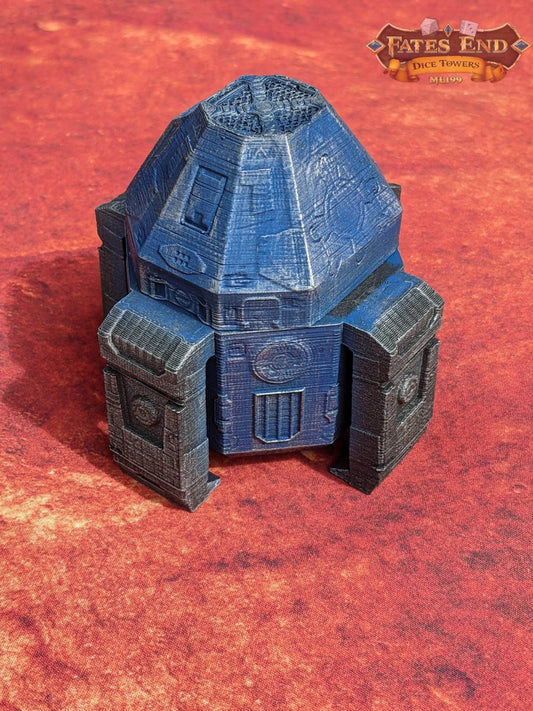 Escape Pod 3D Printed Dice Jail | RPG Dice Vault | D20 Storage Box | Player Gift - Buckle up and prepare for an intergalactic journey! - Black / Yes- Include Random Dice Set