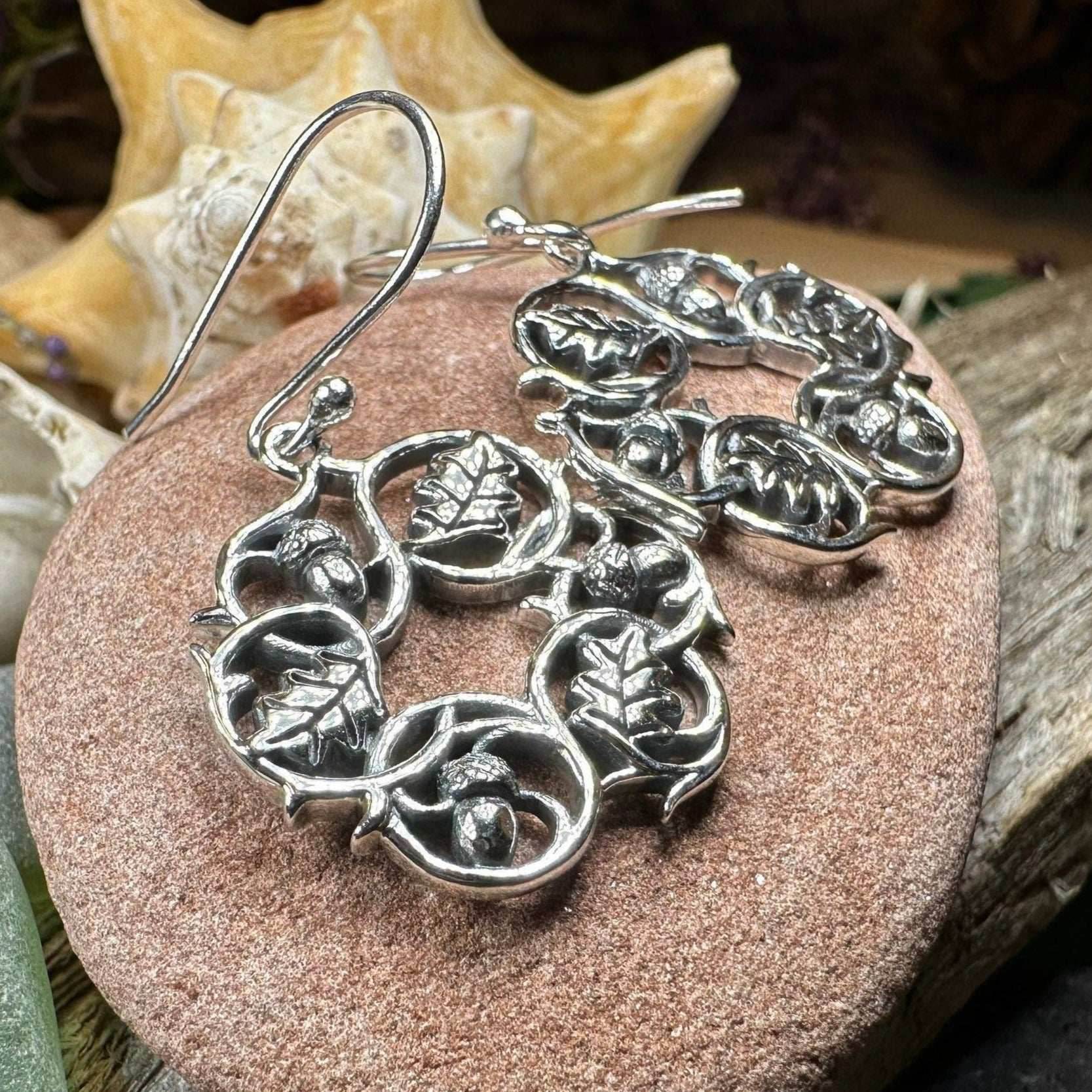 Oak Leaf Wreath Earrings - 