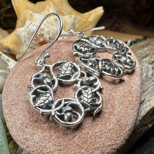 Oak Leaf Wreath Earrings - 