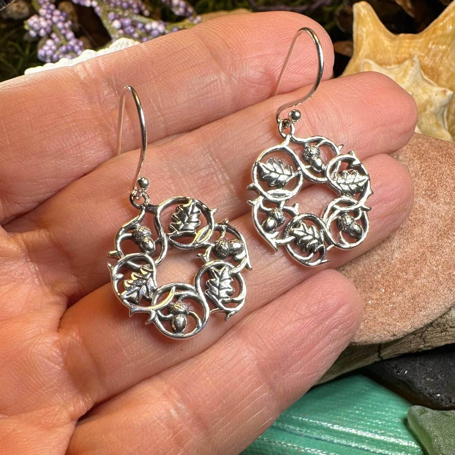 Oak Leaf Wreath Earrings - 