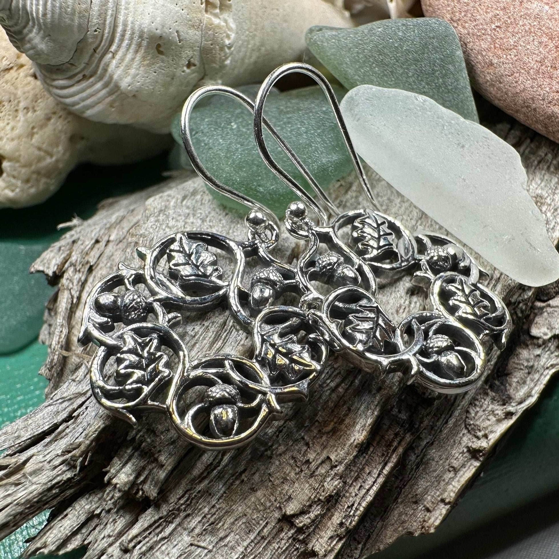 Oak Leaf Wreath Earrings - 