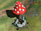 Mushroom 3D Printed Dice Tower - Fate's End Furhaven Collection - Venture into an Enchanted Realm! - Black / Yes- Include Random Dice Set