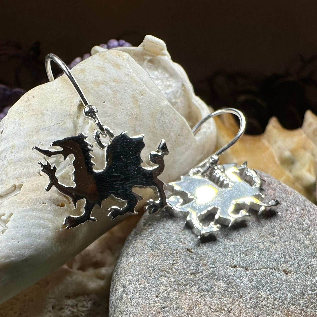 Modern Welsh Dragon Earrings - 