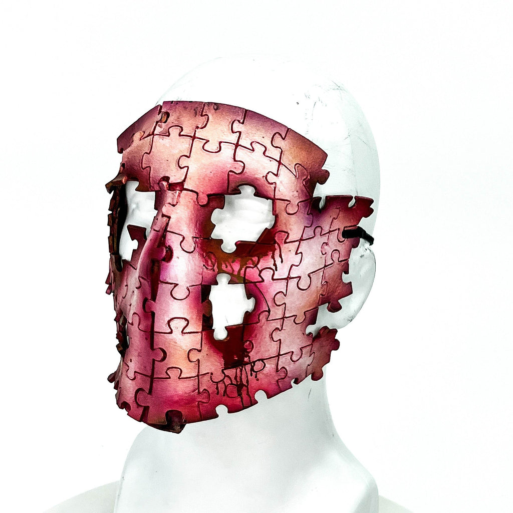 Flesh Puzzle Handmade Genuine Leather Mask - 