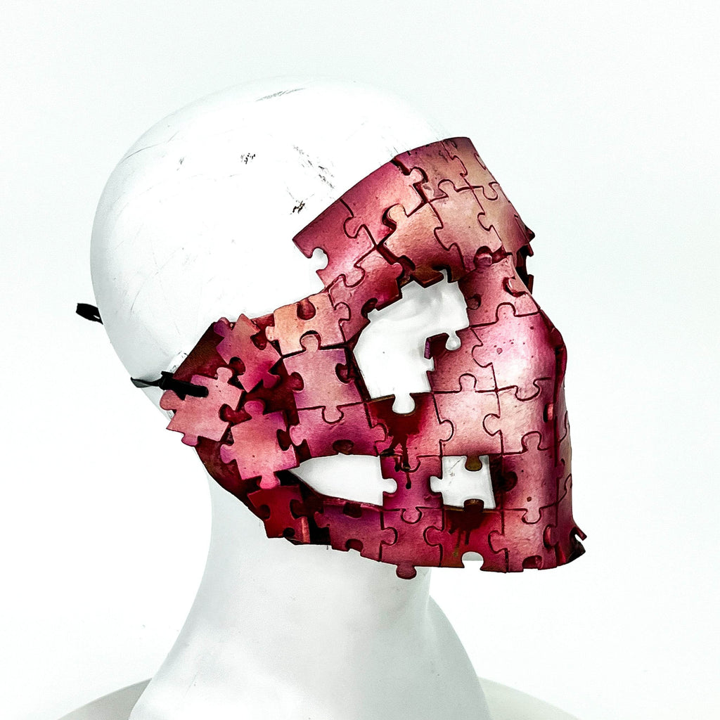 Flesh Puzzle Handmade Genuine Leather Mask - 