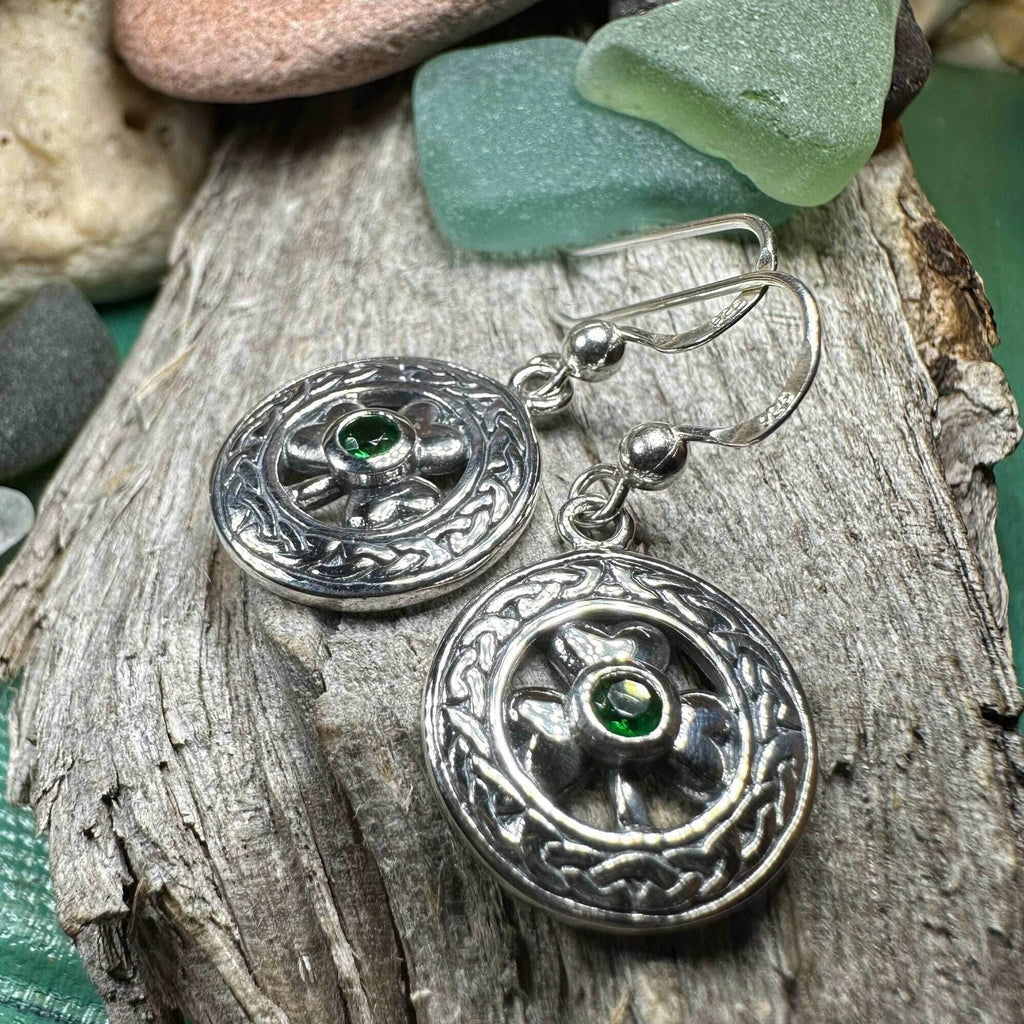 Emerald Shamrock Earrings - 