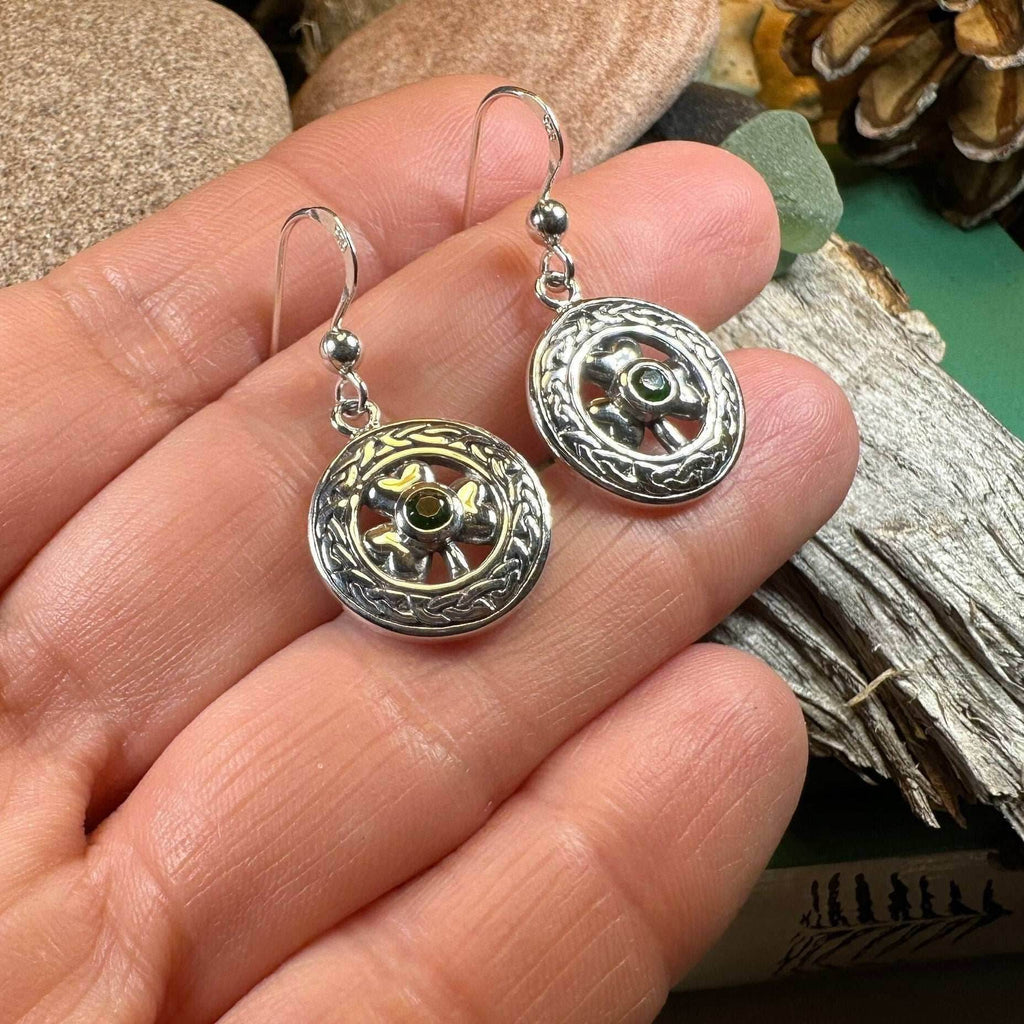 Emerald Shamrock Earrings - 