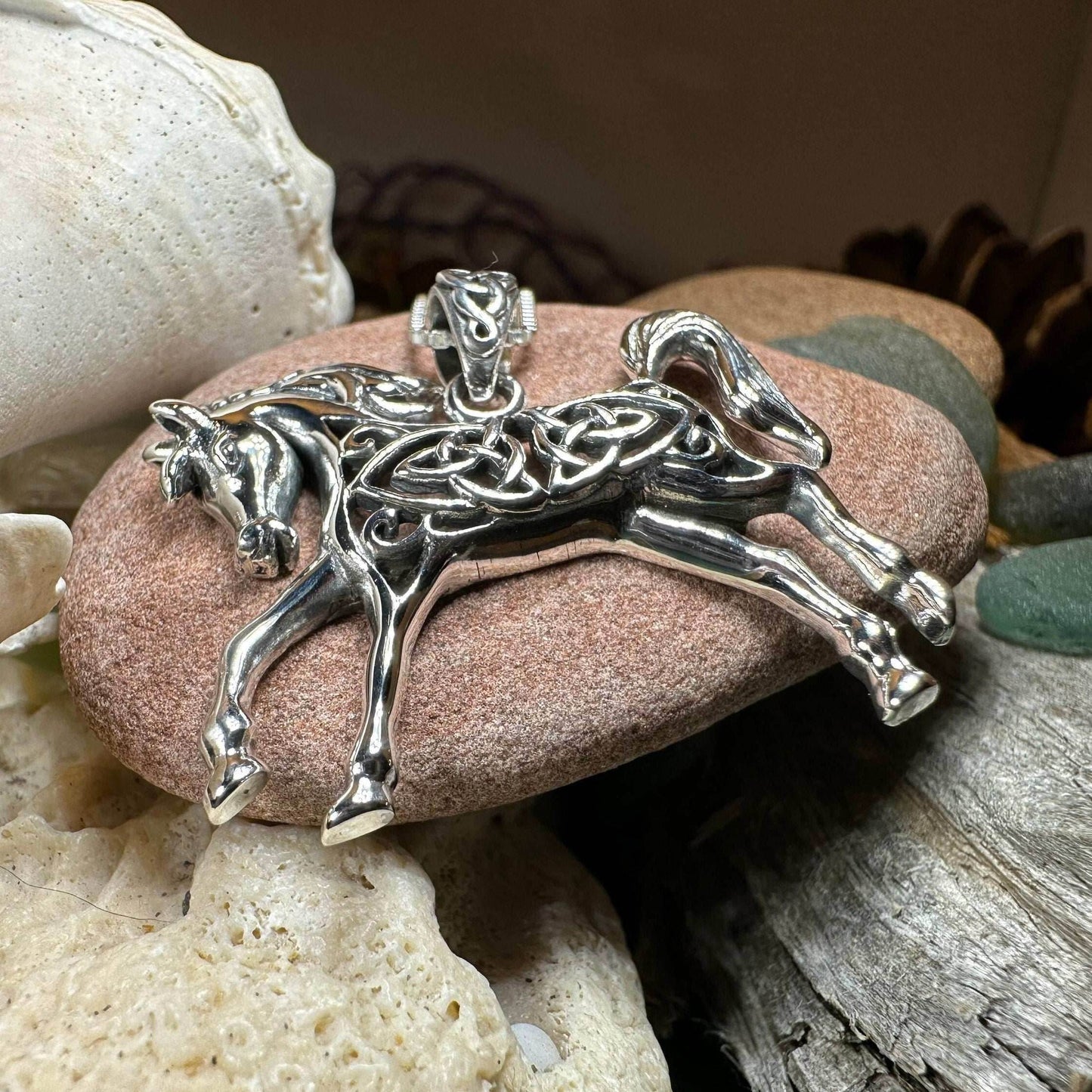 Celtic Spirit Horse Necklace - 18