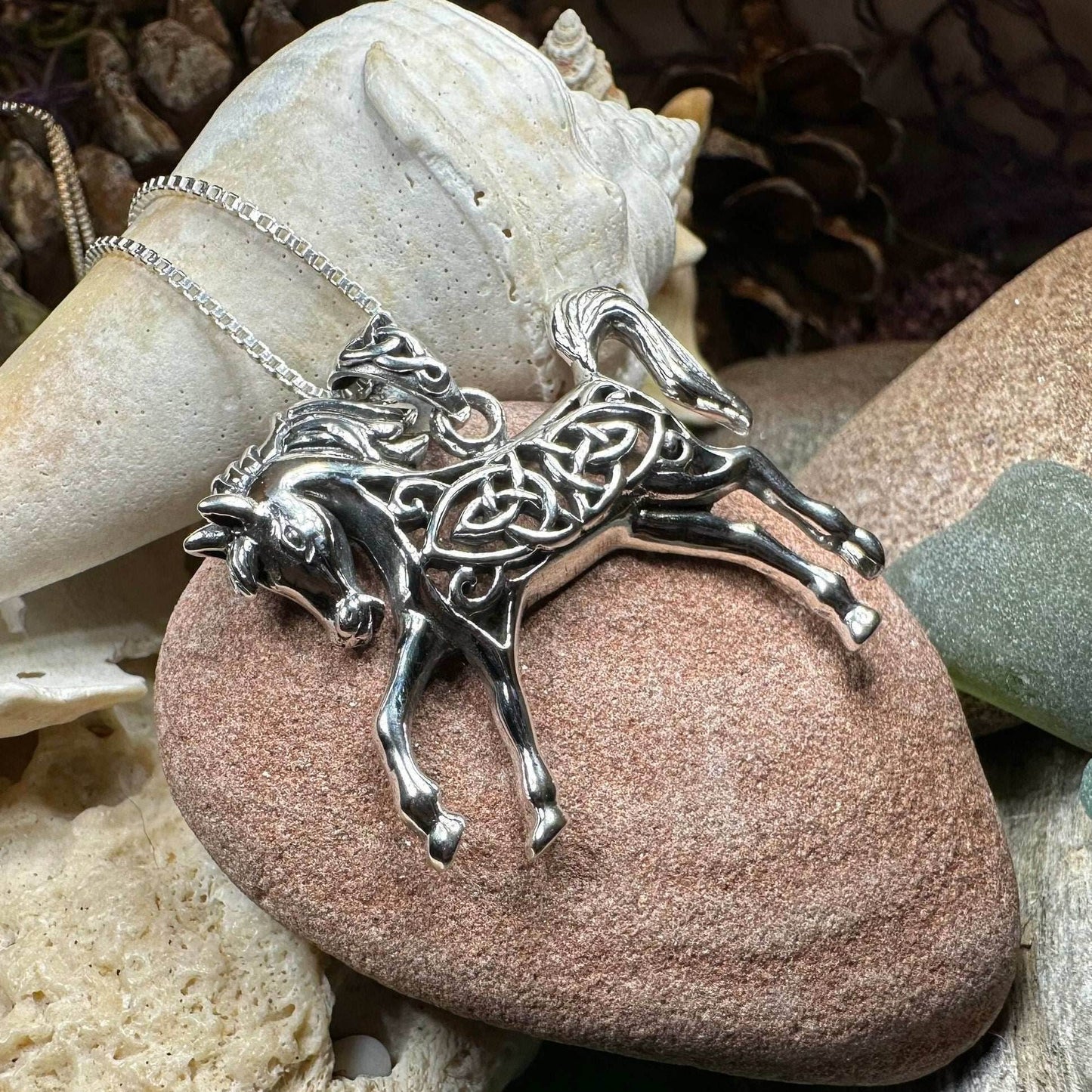 Celtic Spirit Horse Necklace - 18