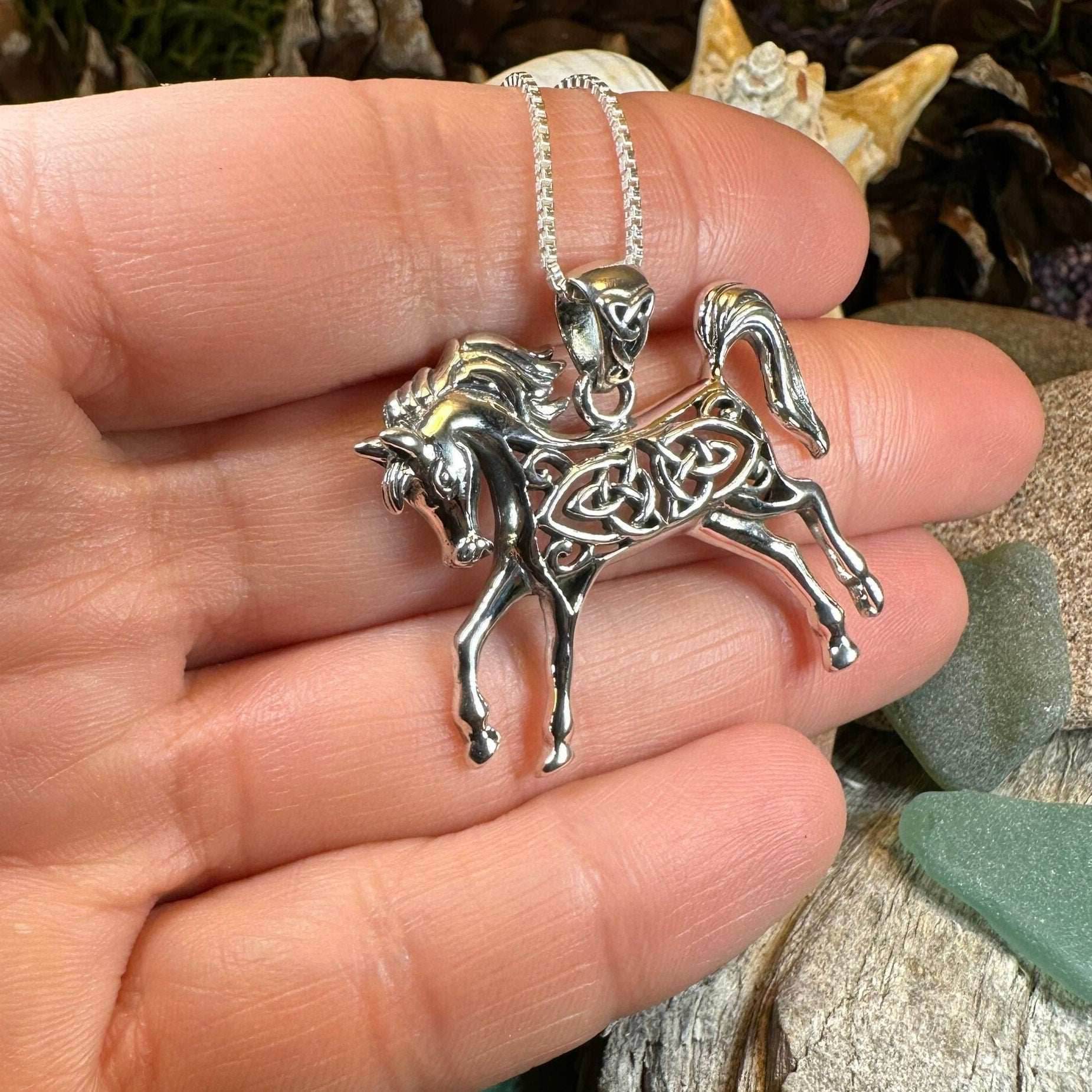 Celtic Spirit Horse Necklace - 18