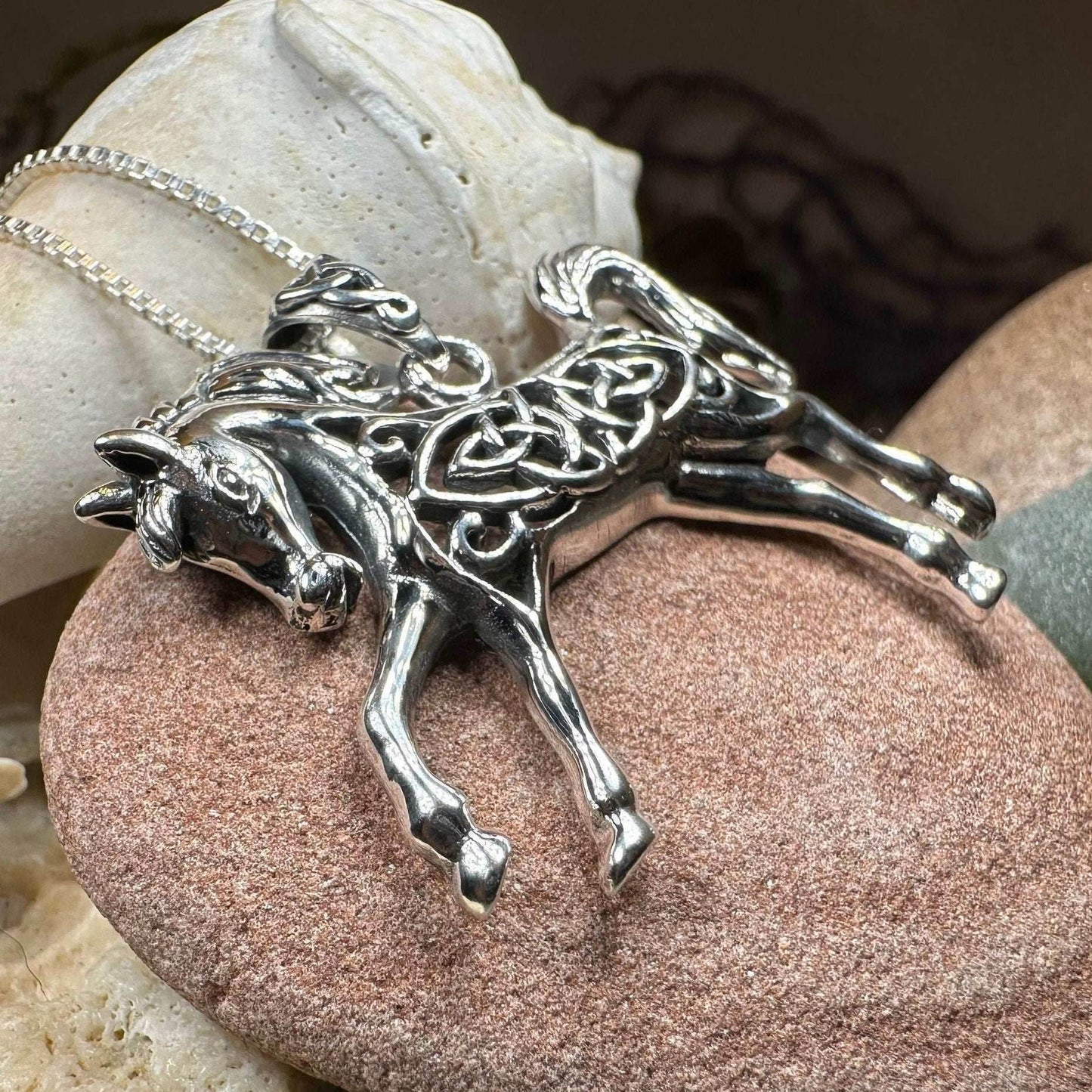 Celtic Spirit Horse Necklace - 18