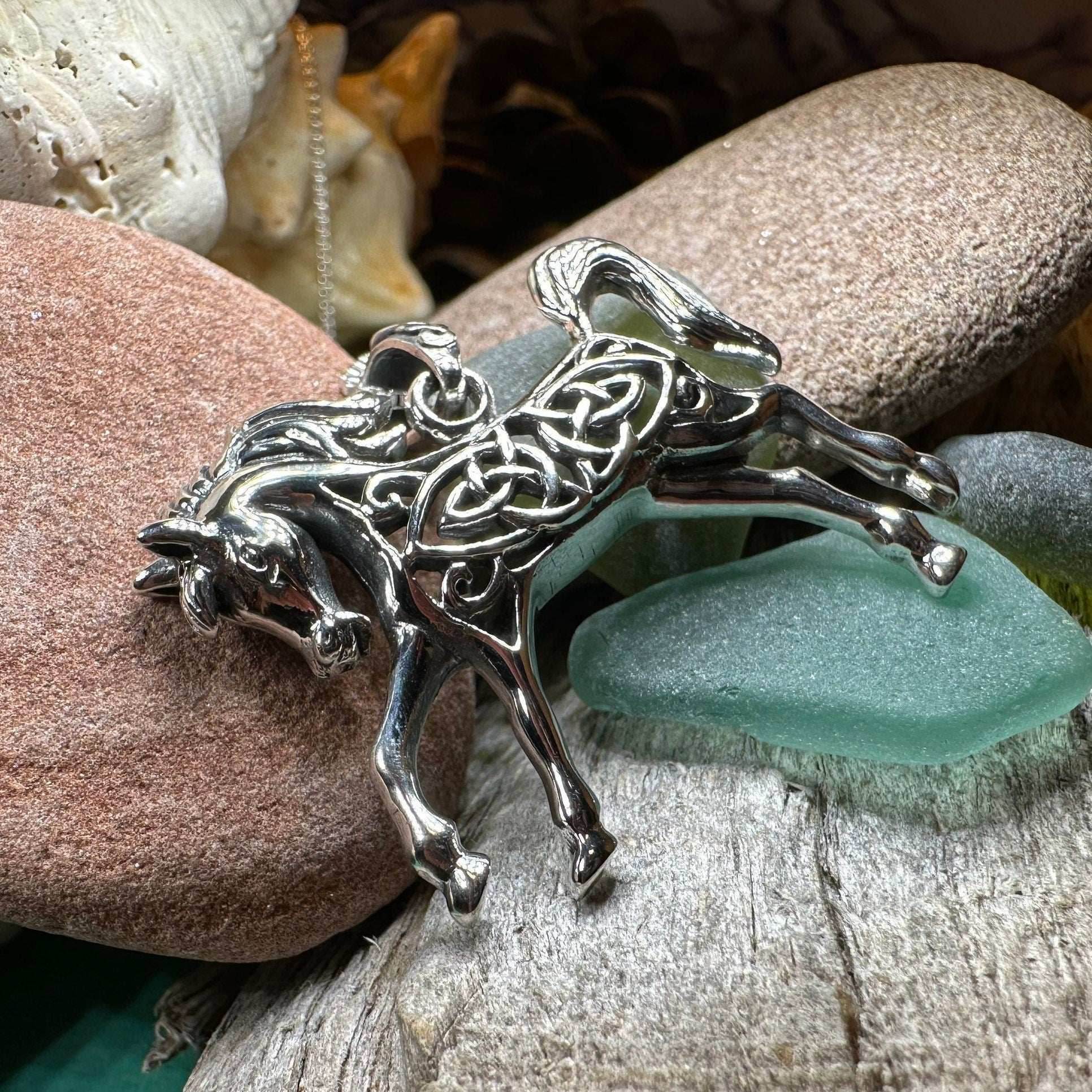 Celtic Spirit Horse Necklace - 18