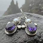Lora Amethyst Pearl Earrings