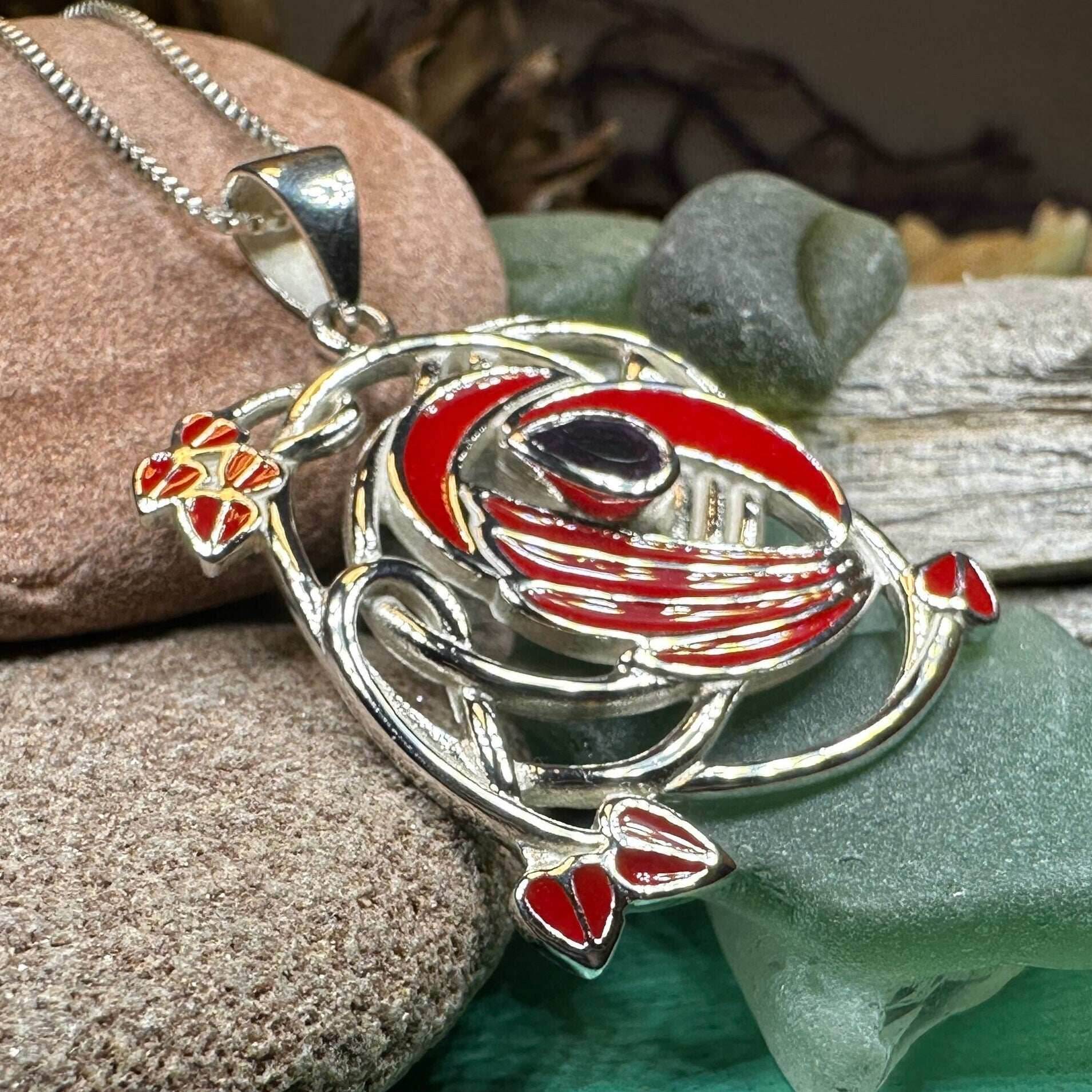 Red Flower Mackintosh Necklace - 18