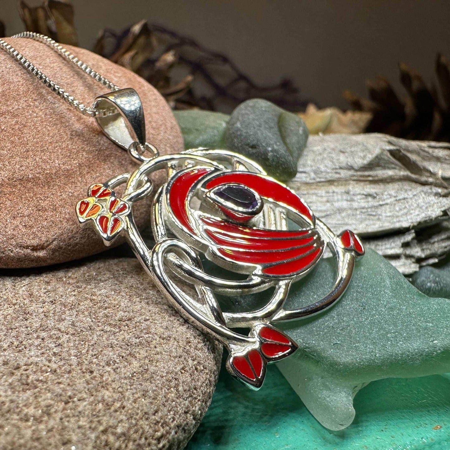 Red Flower Mackintosh Necklace - 18