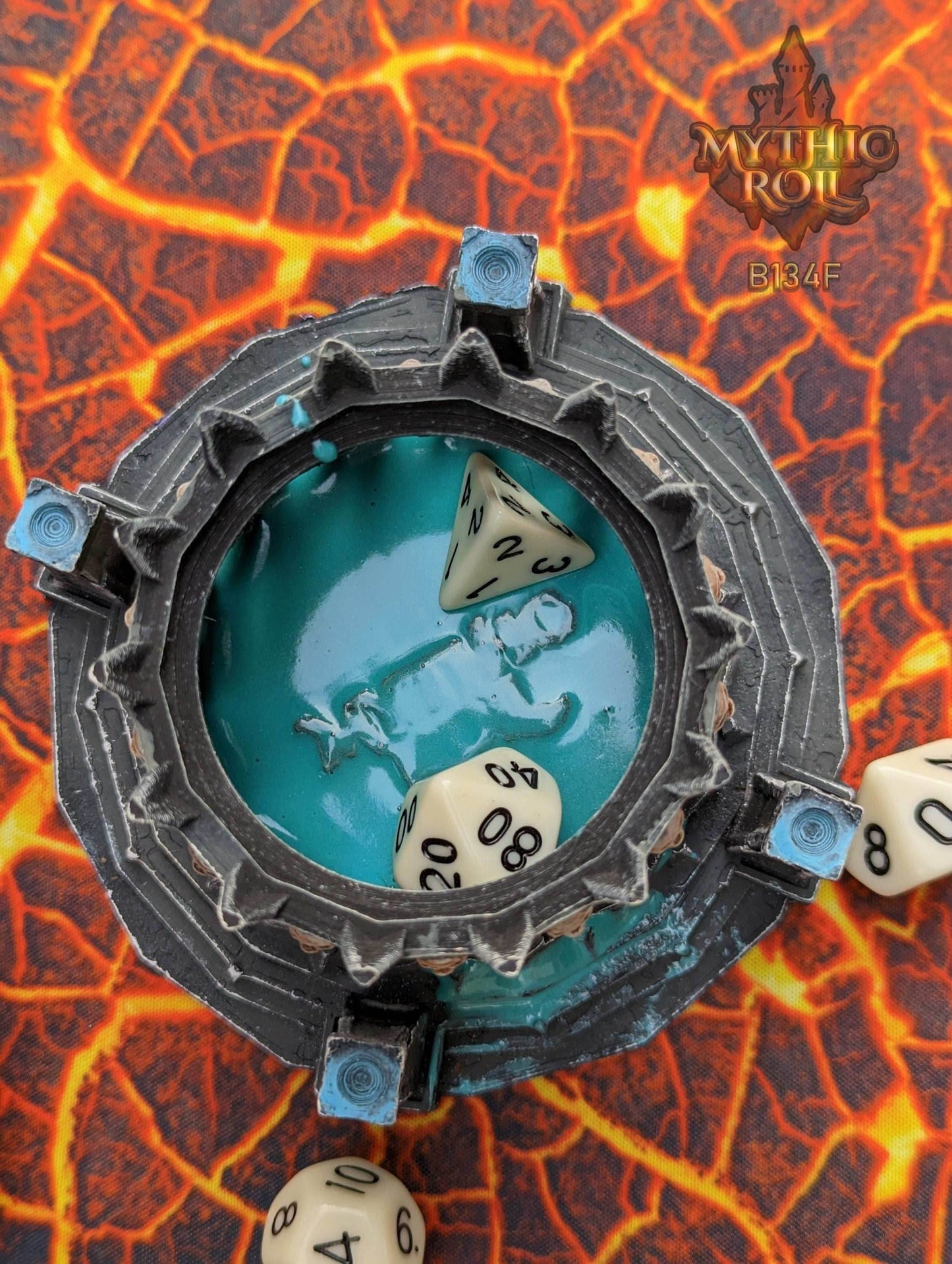 Necromancer Class 3D Printed Dice Jail | D20 Dice Vault | DnD Player Gift| Mythic Roll by Unchained Games - Are You Ready to Raise the Dead? - Black / Yes- Include Random Dice Set