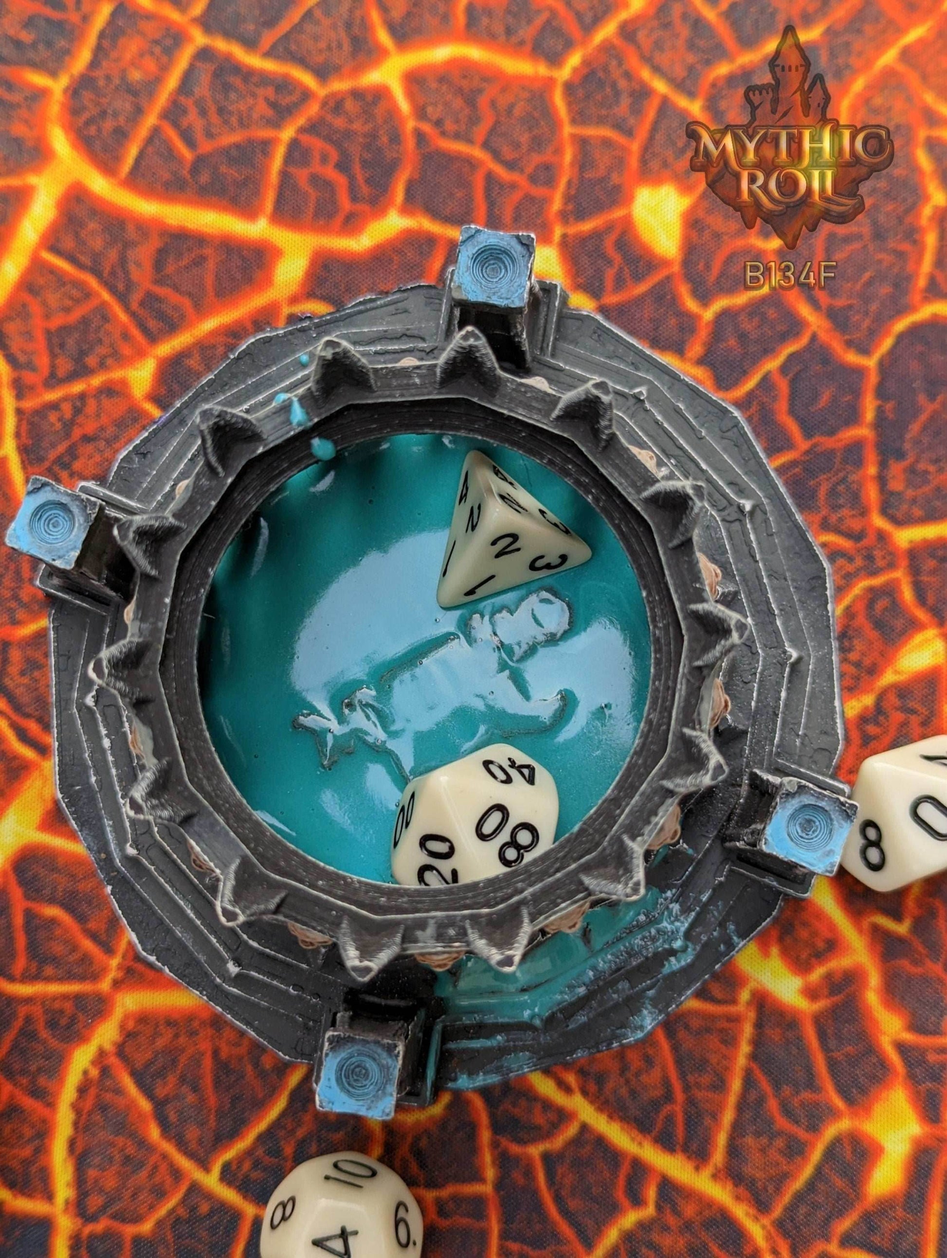 Necromancer Class 3D Printed Dice Jail | D20 Dice Vault | DnD Player Gift| Mythic Roll by Unchained Games - Are You Ready to Raise the Dead? - Black / Yes- Include Random Dice Set