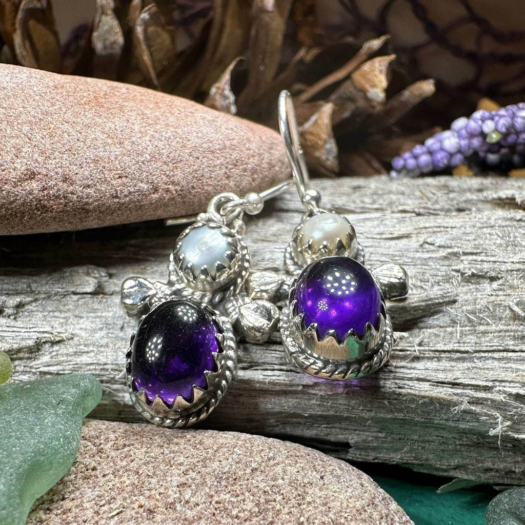 Lora Amethyst Pearl Earrings - 