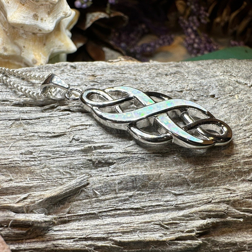 Fire Opal Celtic Infinity Necklace