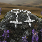 Saint Brigid's Cross Hoop Earrings