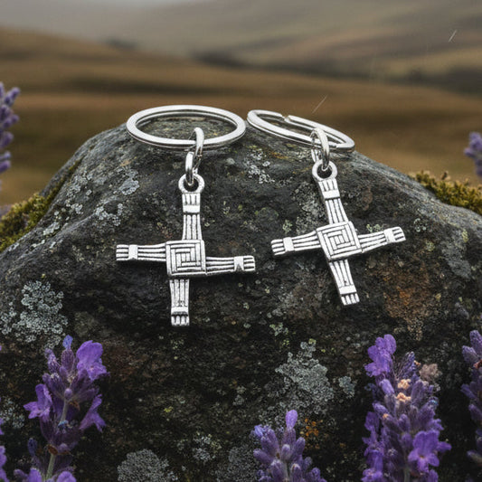 Saint Brigid's Cross Hoop Earrings