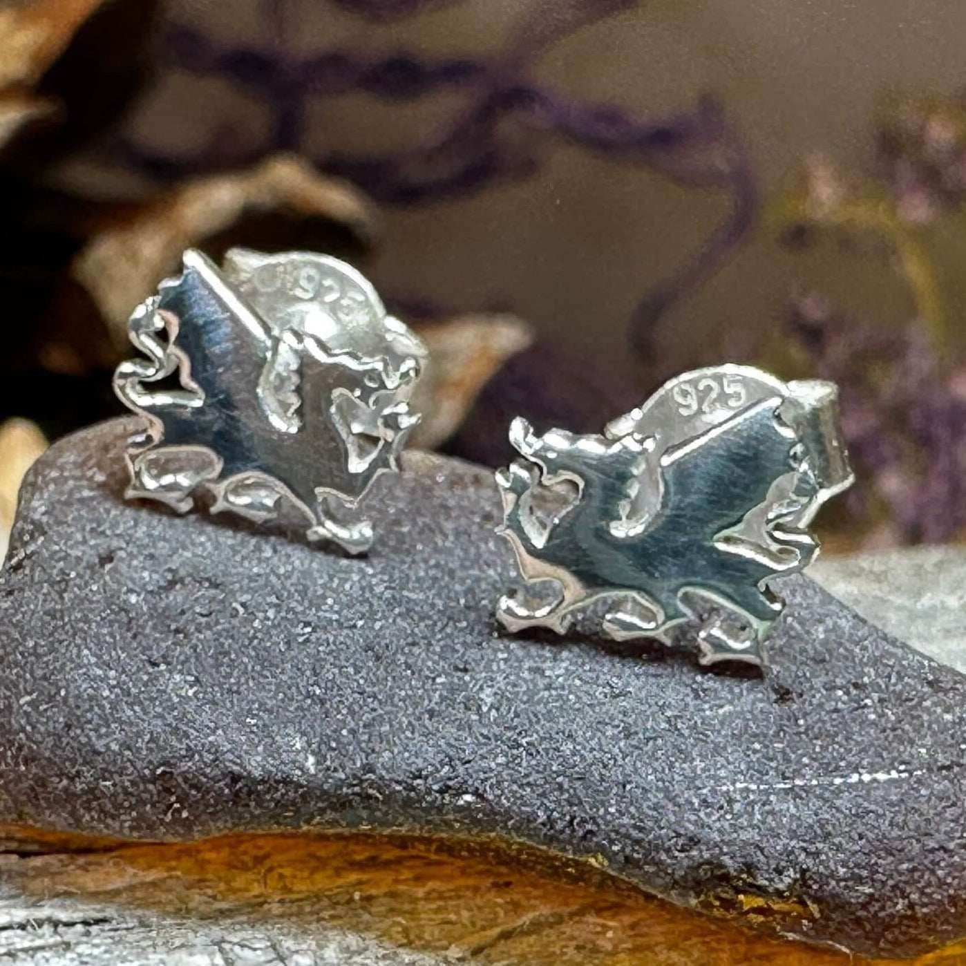 Eilonwy Welsh Dragon Stud Earrings - 