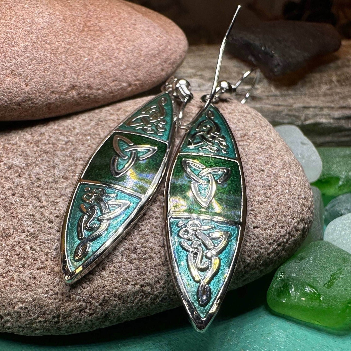 Vicky Celtic Earrings - Green