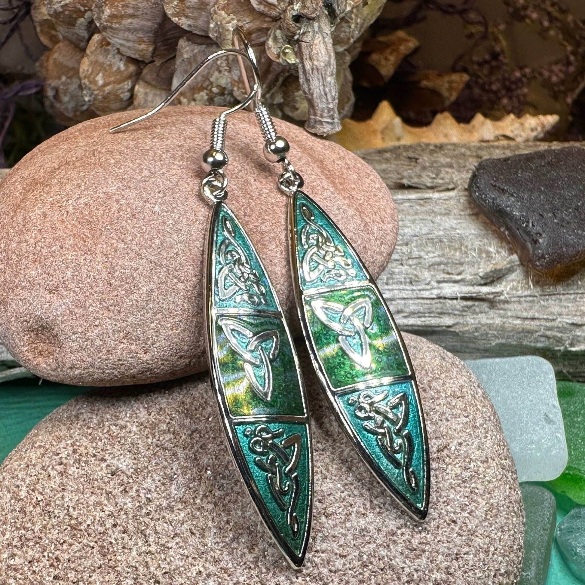 Vicky Celtic Earrings - Green