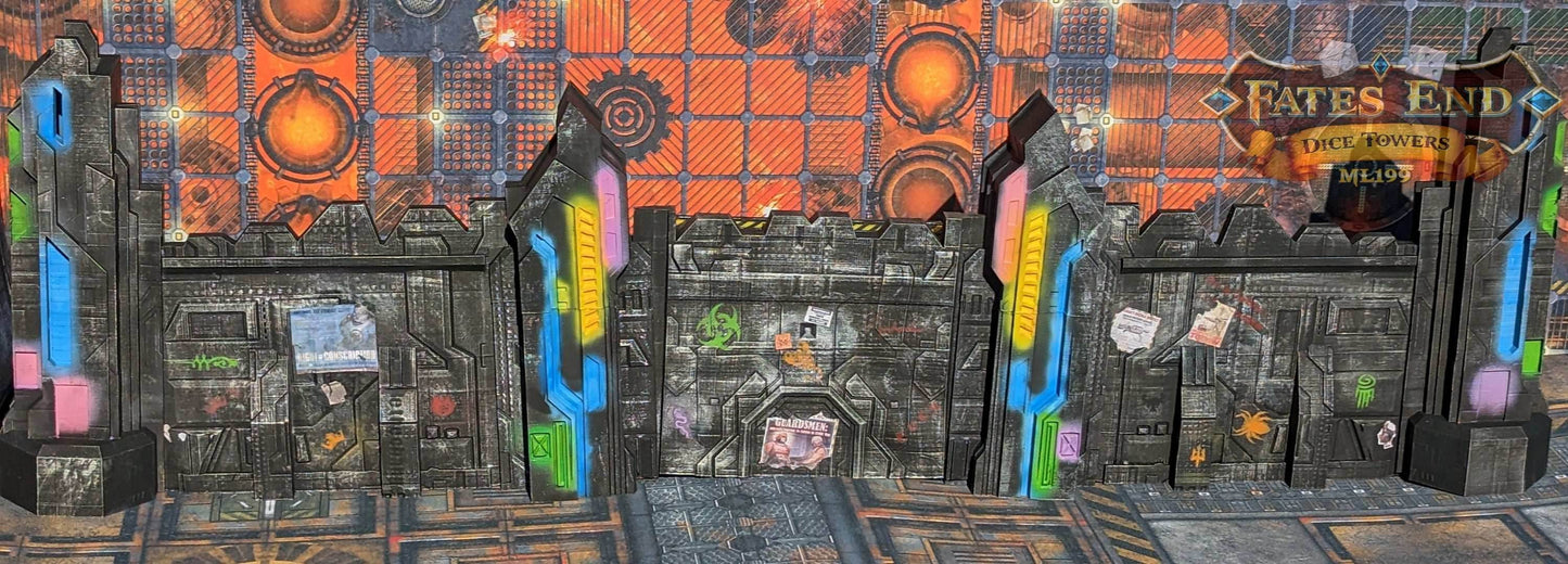 Dungeon Master Screen/Game Master Screen- Cyberpunk/SciFi/Alien-Fate's End Collection - Black / Garrison