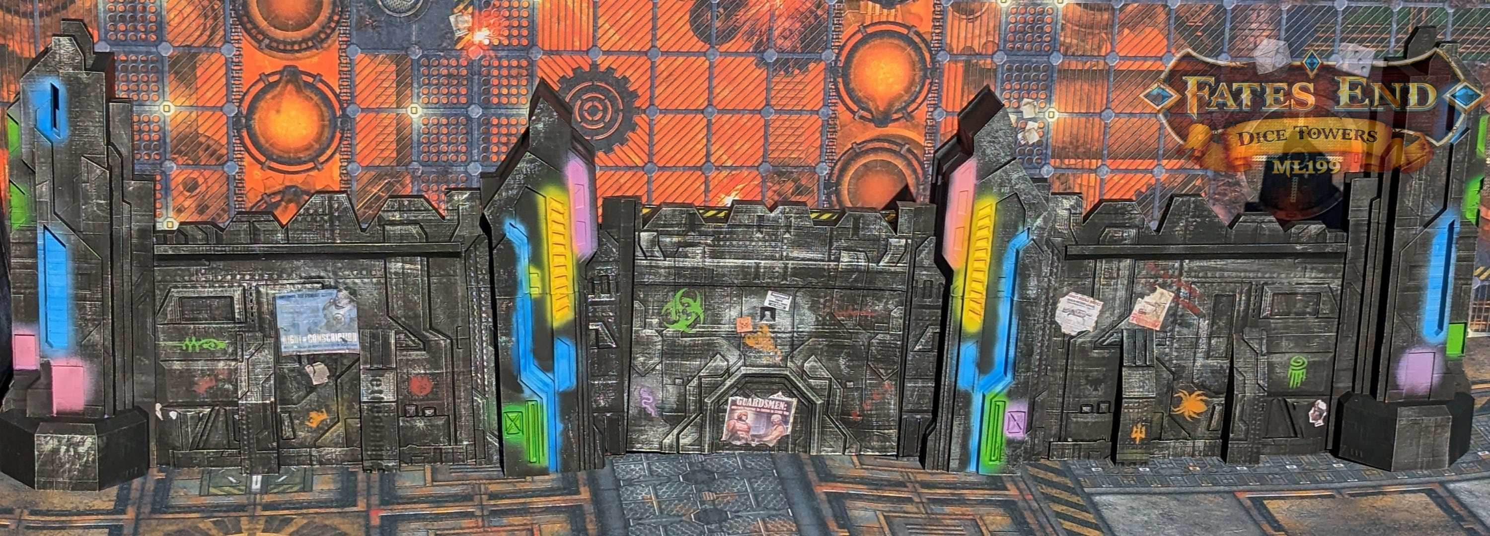 Dungeon Master Screen/Game Master Screen- Cyberpunk/SciFi/Alien-Fate's End Collection - Black / Garrison