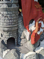 Dragon 3D Printed Dice Tower - Mythic Roll Collection by Unchained Games - Ascend to New Heights with your Rolls! - Black / Yes- Include Random Dice Set