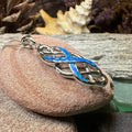 Fire Opal Celtic Infinity Necklace - 18 / Blue